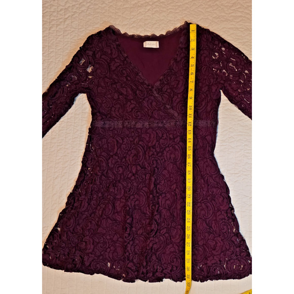 Altar’d State Lace Dress L V-Neck Long Sleeve Flowy Party Cocktail Wedding - Picture 4 of 11